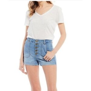 Copper Key High Waisted Button Fly Denim shorts Light Wash Size 7